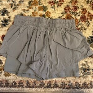 POPFLEX Light Gray Layered Athletic Shorts